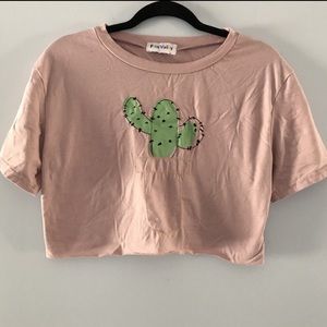Free Valley Pink cactus crop top